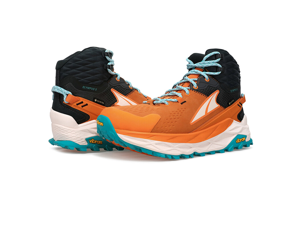 Altra Olympus 5 Mid GTX Vandringsskor Dam Orange Svarta Vita Blå | WBS-834015